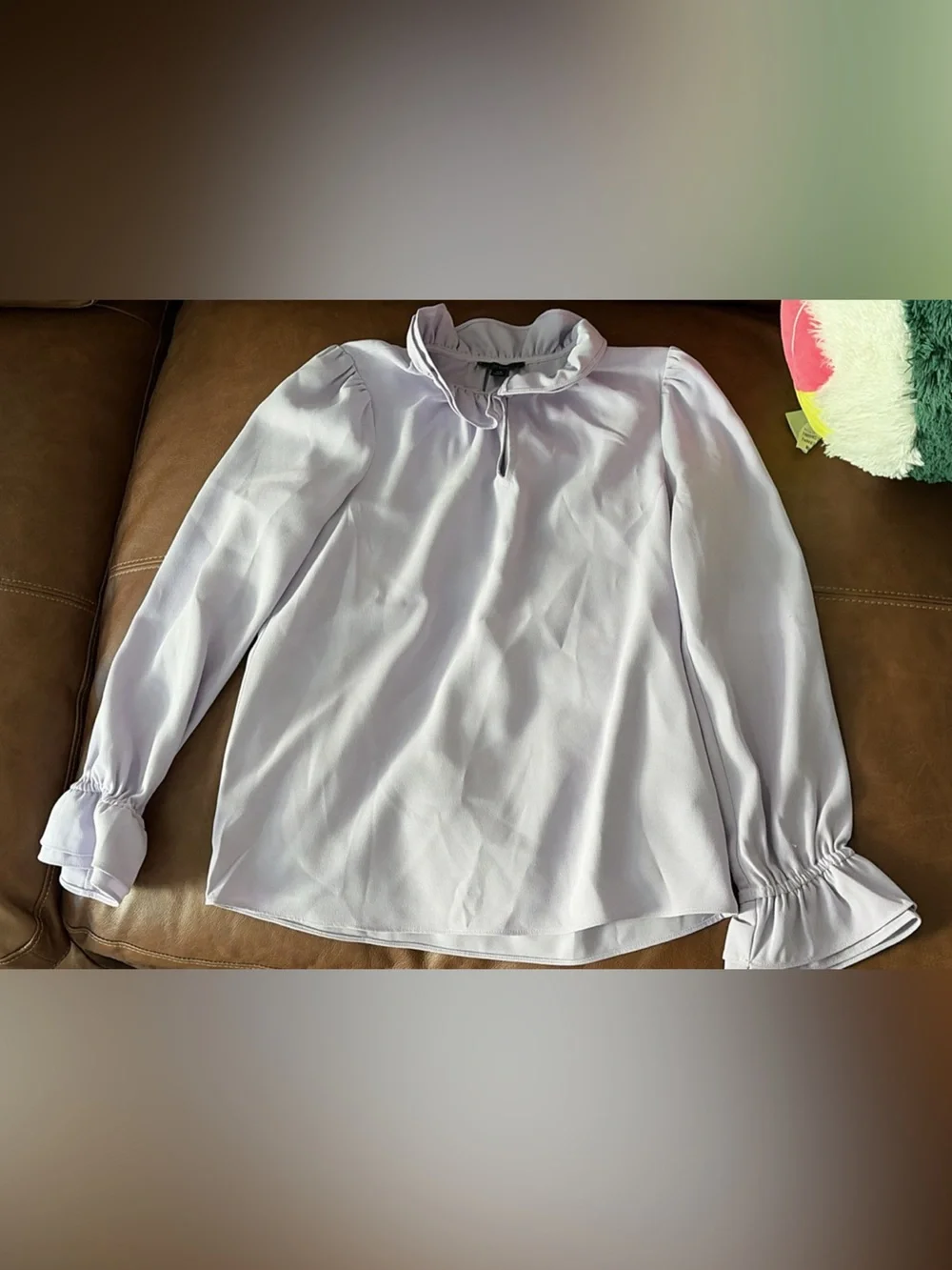 J. Crew Lavender Blouse with Gathered Neckline